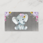 Baby Elephant diaper raffle Paars Roze Geel Informatiekaartje (Achterkant)