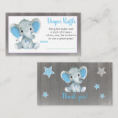 Baby Elephant diaper treinkaartje Blue Informatiekaartje (Voorkant / Achterkant)