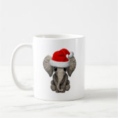 Baby Elephant die een Santa Hat draagt Koffiemok (Links)