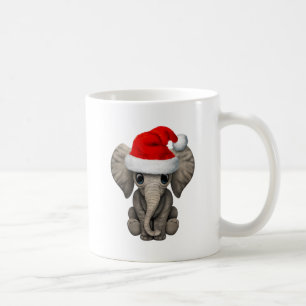 Baby Elephant die een Santa Hat draagt Koffiemok