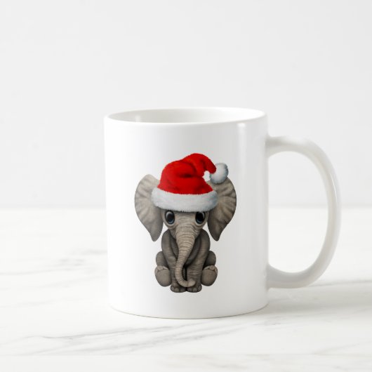 Baby Elephant die een Santa Hat draagt Koffiemok (Rechts)