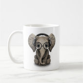  Baby Elephant Dj met hoofdtelefoon Koffiemok (Links)
