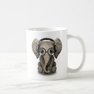Baby Elephant Dj met hoofdtelefoon Koffiemok