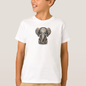  Baby Elephant Dj met hoofdtelefoon T-shirt (Voorkant)
