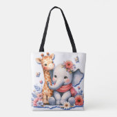 Baby Elephant en Baby Giraffe Besties Luier Tote Bag (Achterkant)