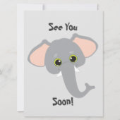 Baby Elephant en Hearts Grey Baby shower Kaart (Achterkant)
