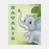 Baby Elephant Fleece Blanket (Voorkant)