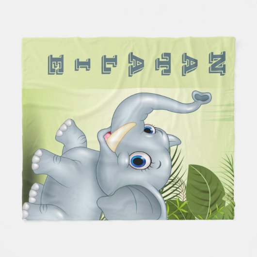 Baby Elephant Fleece Blanket (Voorkant (Horizontaal))