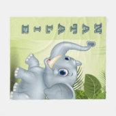 Baby Elephant Fleece Blanket Deken (Voorkant (Horizontaal))
