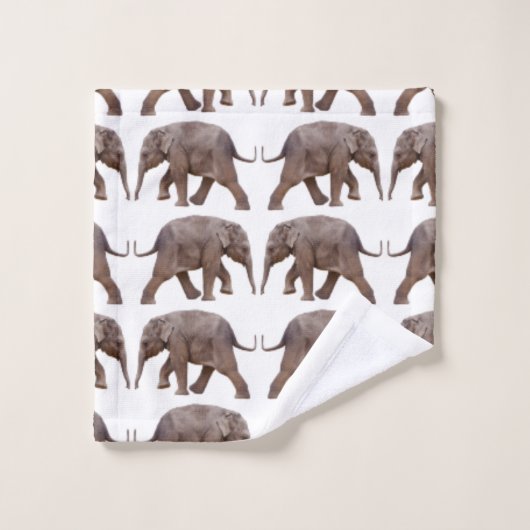 Baby Elephant Frenzy Bathroom Towel Set Bad Handdoek (Wasdoekje)