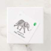 Baby Elephant Girl Birthday Gift Labels, Green Bedankjes Labels (In situ)