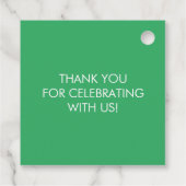 Baby Elephant Girl Birthday Gift Labels, Green Bedankjes Labels (Achterkant)