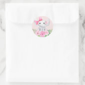 Baby Elephant Girl Birthday Party Sticker Roze (Tas)