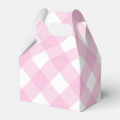 Baby Elephant Girl Favor Box Pink Gingham Bedankdoosjes (Achterkant)