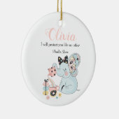 Baby Elephant Godmothers Baptisme Gift | Keramisch Ornament (Rechts)