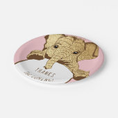 Baby Elephant Gold Pink Papieren Bordje (Gekanteld)