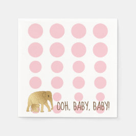 Baby Elephant Gold Pink Servet