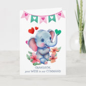 Baby Elephant Grandson Prince Valentijn Feestdagen Kaart (Voorkant)