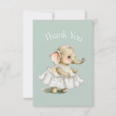 Baby Elephant Green Baby shower Dank u wel Bedankkaart (Voorkant)
