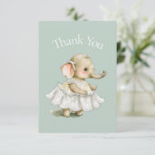 Baby Elephant Green Baby shower Dank u wel Bedankkaart (Staand voorkant)