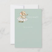 Baby Elephant Green Baby shower Dank u wel Bedankkaart (Achterkant)