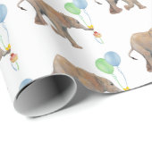 Baby Elephant green & blue balloon Gift Wrapping Cadeaupapier (Rol Hoek)