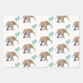 Baby Elephant green & blue balloon Set x3.  Inpakpapier Vel (Voorkant 3)