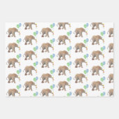 Baby Elephant green & blue balloon Set x3.  Inpakpapier Vel (Voorkant 2)