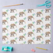 Baby Elephant green & blue balloon Tissue Paper.  Tissuepapier (Craft)