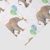 Baby Elephant green & blue balloon Tissue Paper.  Tissuepapier (Detail)