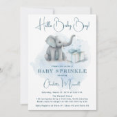 Baby Elephant Hallo Baby Boy Blue Baby Kaart (Voorkant)