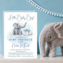 Baby Elephant Hallo Baby Boy Blue Baby
