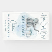 Baby Elephant Hallo Baby Boy Blue Baby Spandoek (Horizontaal)