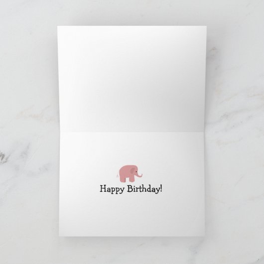 Baby Elephant Happy Birthday Bedankkaart (Binnen)