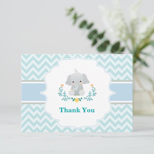 Baby Elephant - Hartelijk dank Bedankkaart (Staand voorkant)