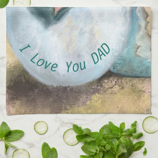 Baby Elephant Hatching from Egg - Ik hou van je va Theedoek (Gevouwen)