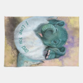 Baby Elephant Hatching from Egg - Ik hou van je va Theedoek (Horizontaal)