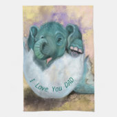 Baby Elephant Hatching from Egg - Ik hou van je va Theedoek (Verticaal)