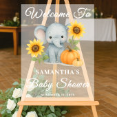 Baby Elephant Herfst Baby shower Welkom Frosted Acryl Bord