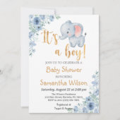 Baby Elephant Het is een Baby shower van een jonge Kaart (Voorkant)