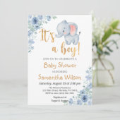 Baby Elephant Het is een Baby shower van een jonge Kaart (Staand voorkant)