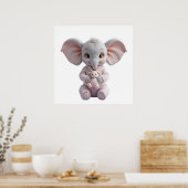 Baby Elephant Holding Toy – Cute Nursery Poster (Keuken)