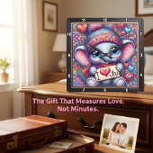 Baby Elephant I Love You Vierkante Klok