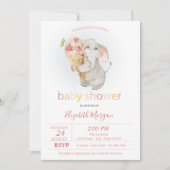 Baby Elephant Ice crème Polka Dots Baby shower Kaart (Voorkant)