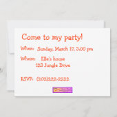 Baby Elephant Invitation Sjabloon Kaart (Achterkant)