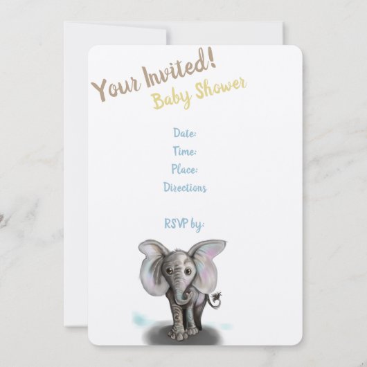 Baby Elephant Kaart (Achterkant)