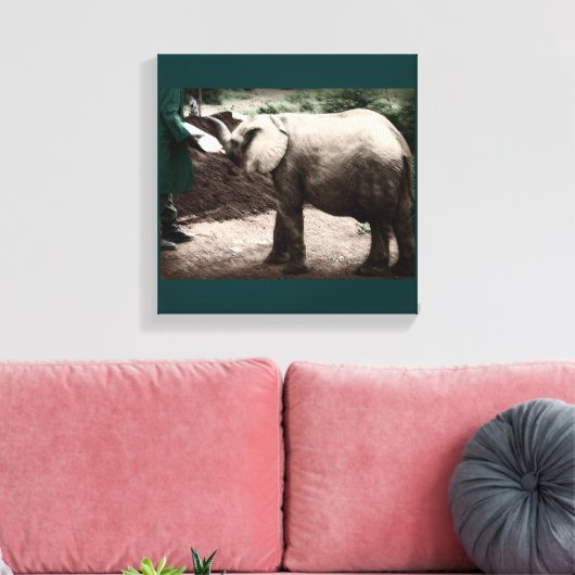 Baby Elephant - Kenia Canvas Afdruk (Insitu (Woonkamer))