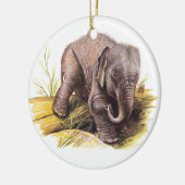 Baby Elephant Keramisch Ornament (Links)