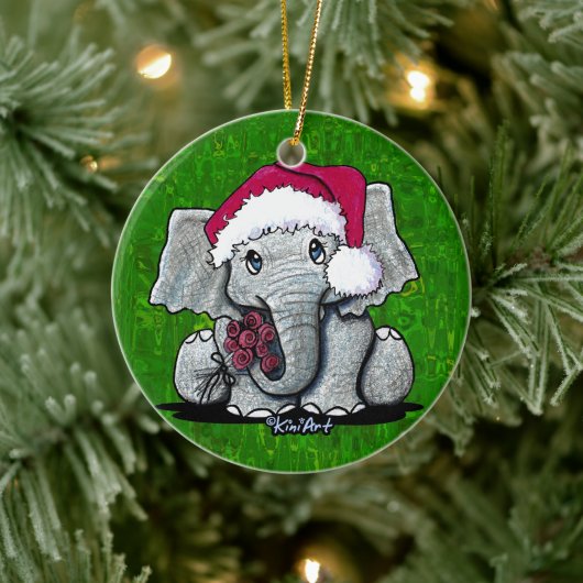 Baby Elephant-kerstversiering Keramisch Ornament (Boom)