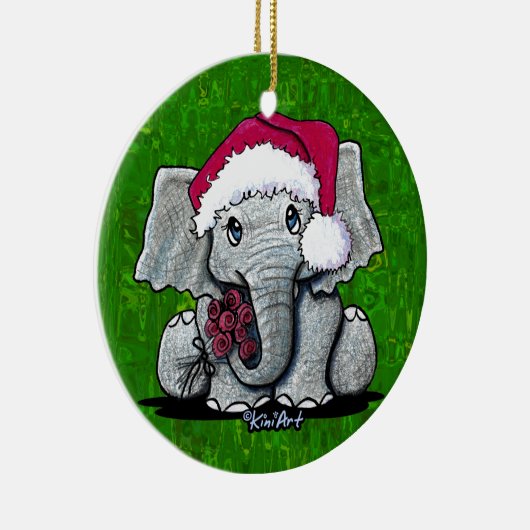Baby Elephant-kerstversiering Keramisch Ornament (Rechts)